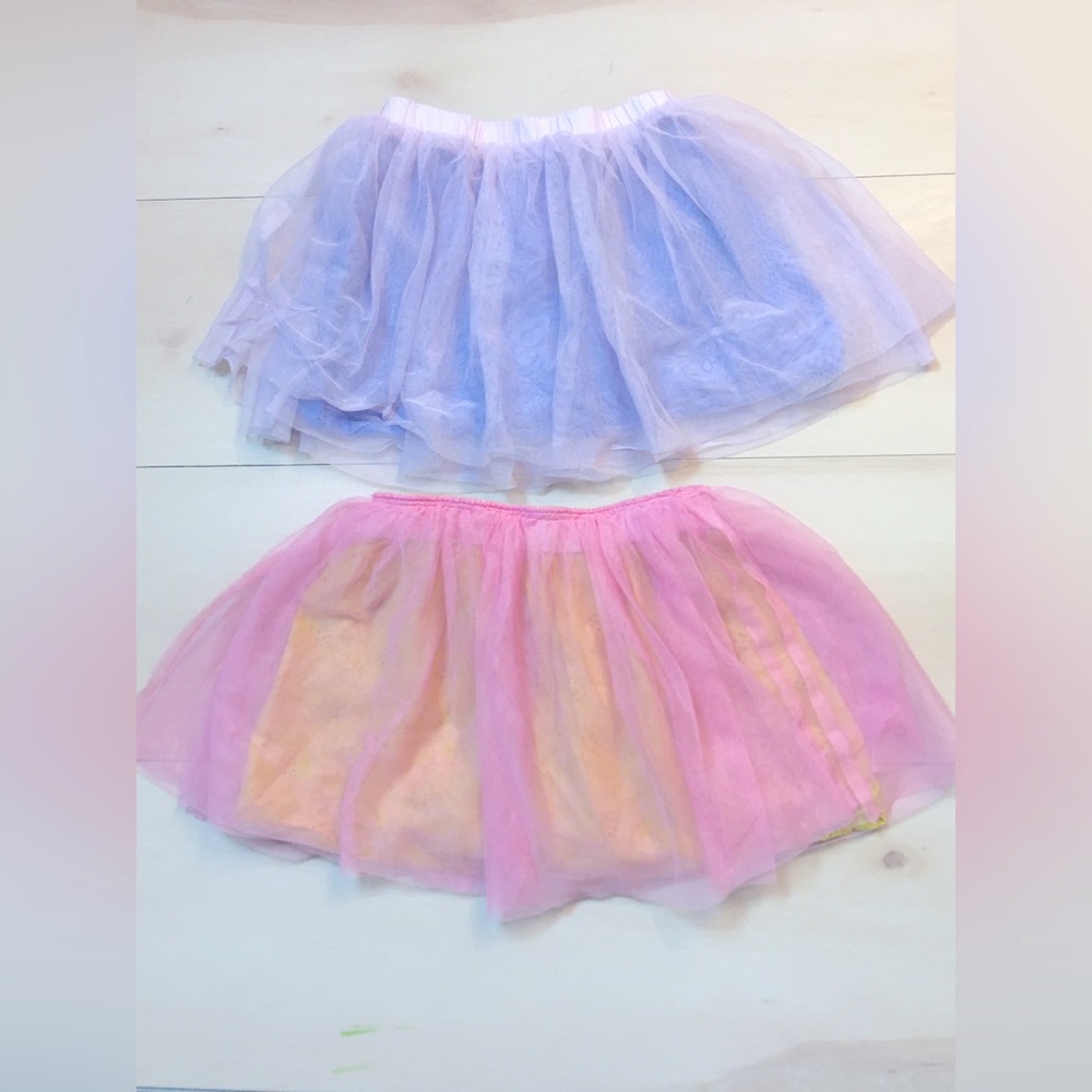 Girls 2 Cat&Jack Bundle Purple and Pink Cute Mesh Skirts
